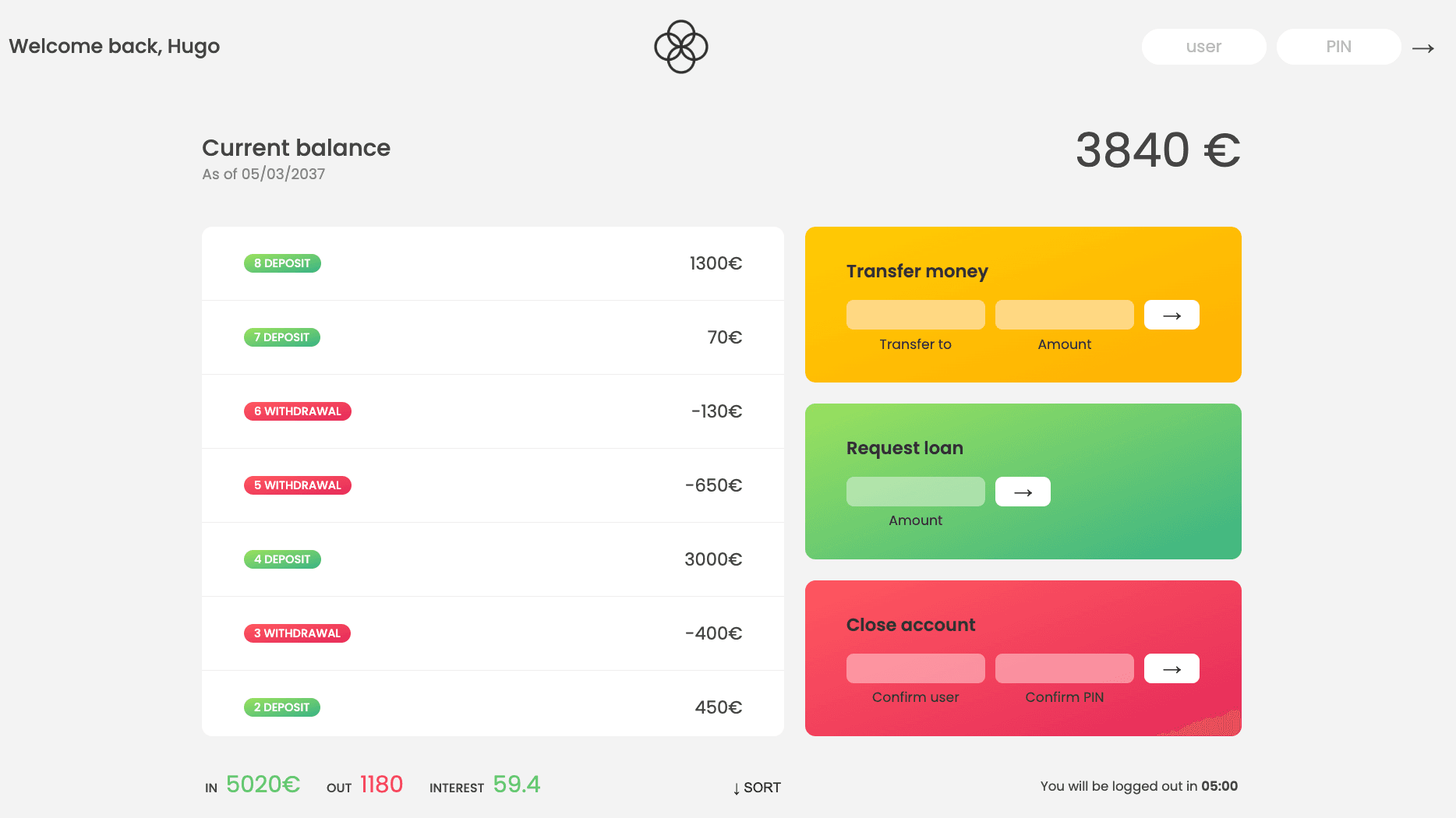 Bankist App screenshot 1