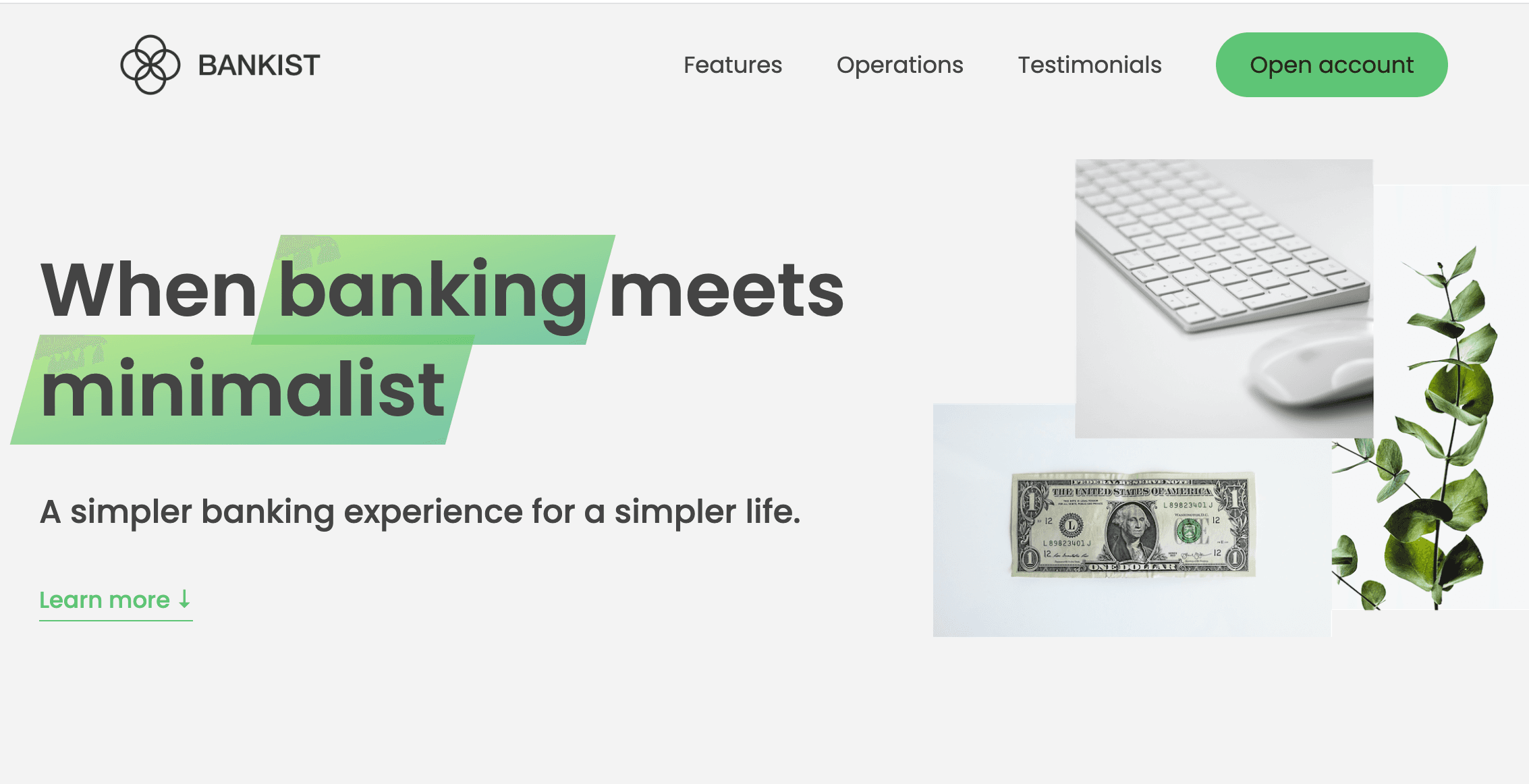 Bankist Website screenshot 1