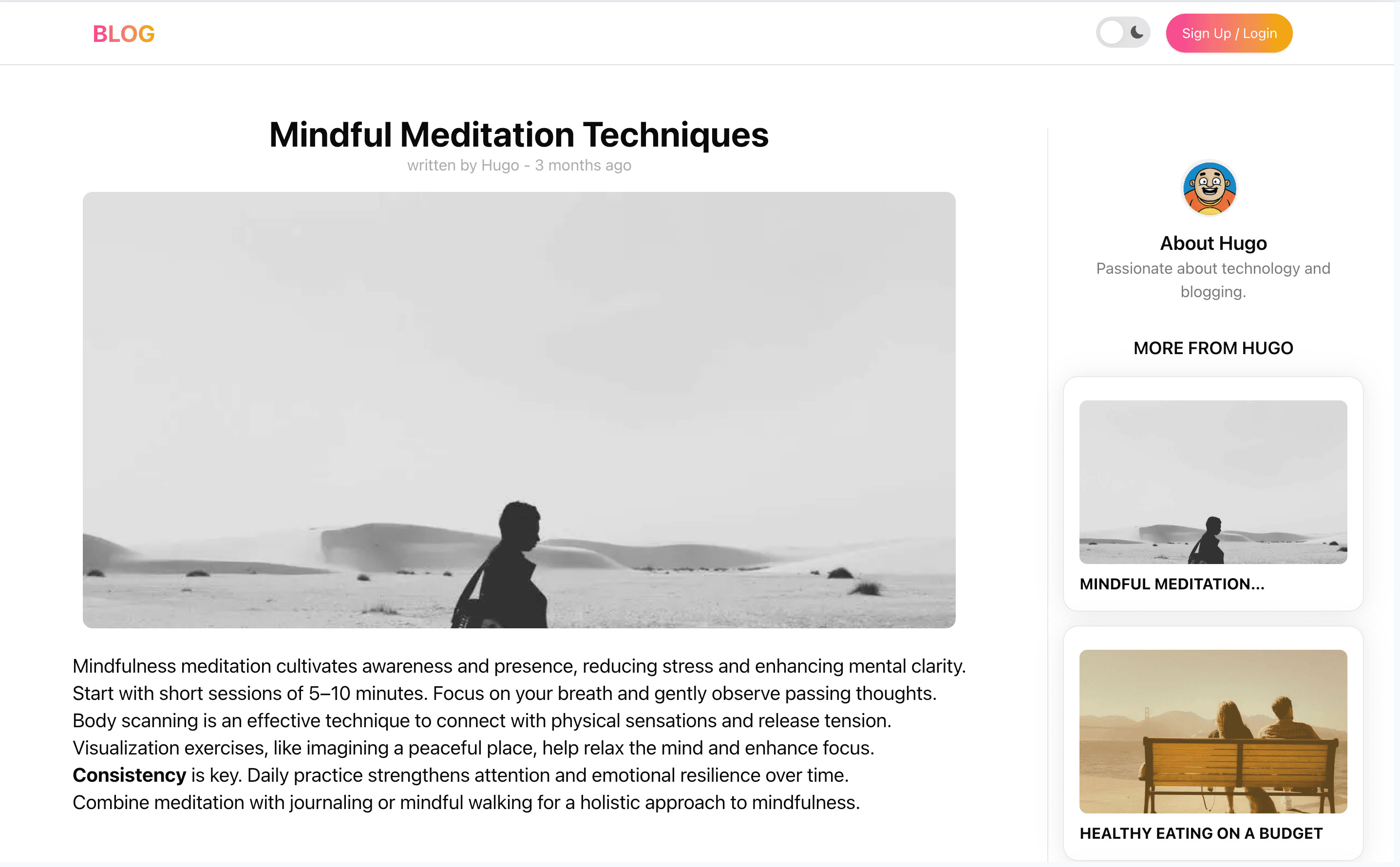 Next.js Full-Stack Blog screenshot 1